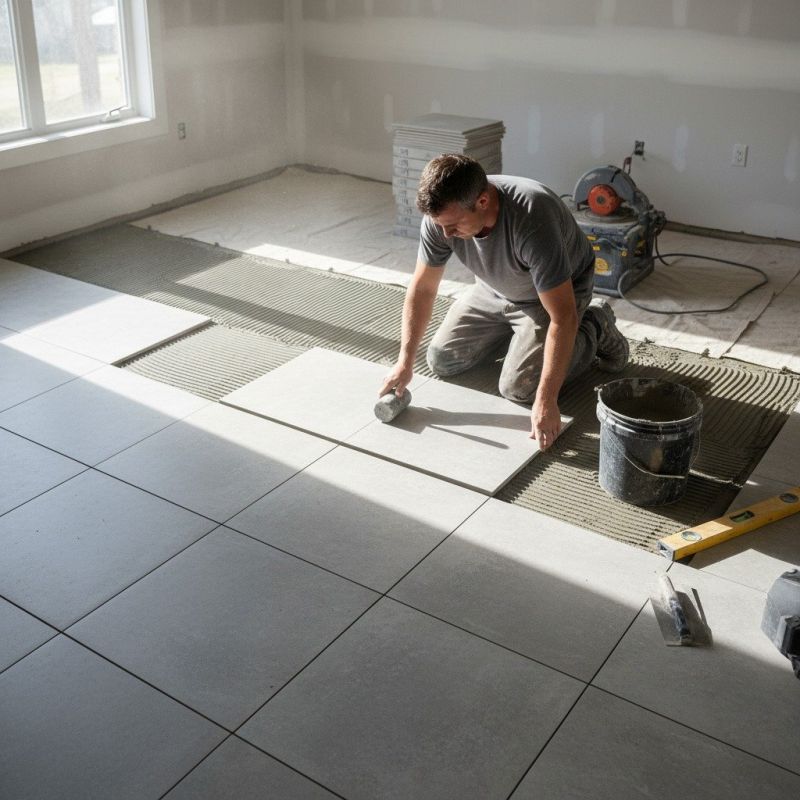 Porch Tile Installation